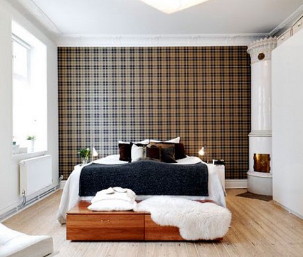 Tartan Pattern-Inspired Bedroom Decoration