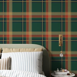 Bedroom Decoration Featuring Tartan Plaid Design