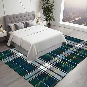 Bedroom Decoration Featuring Tartan Plaid Design