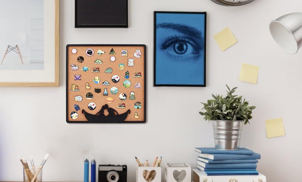 Corkboard Display Mounted on Wall