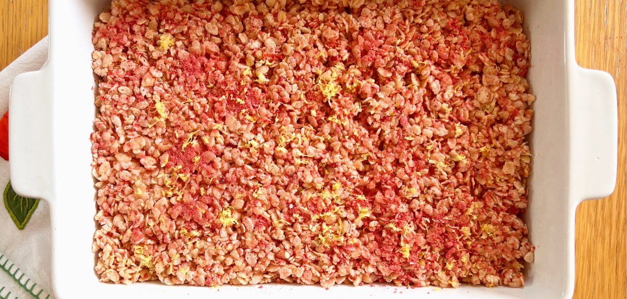 Rice Krispies Treats Recipe with Strawberry and Lemon Flavors